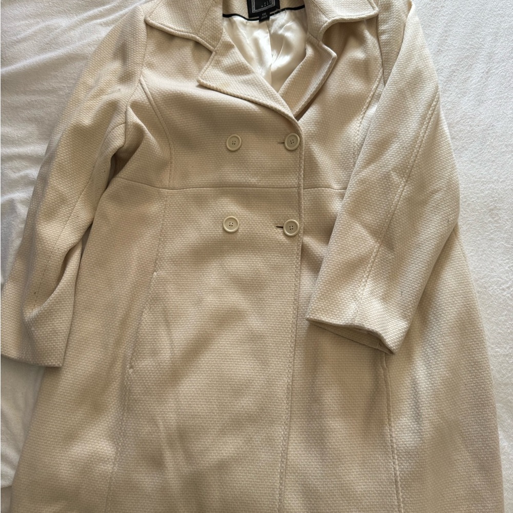 Old Navy Cream Double-Breasted Trench Coat